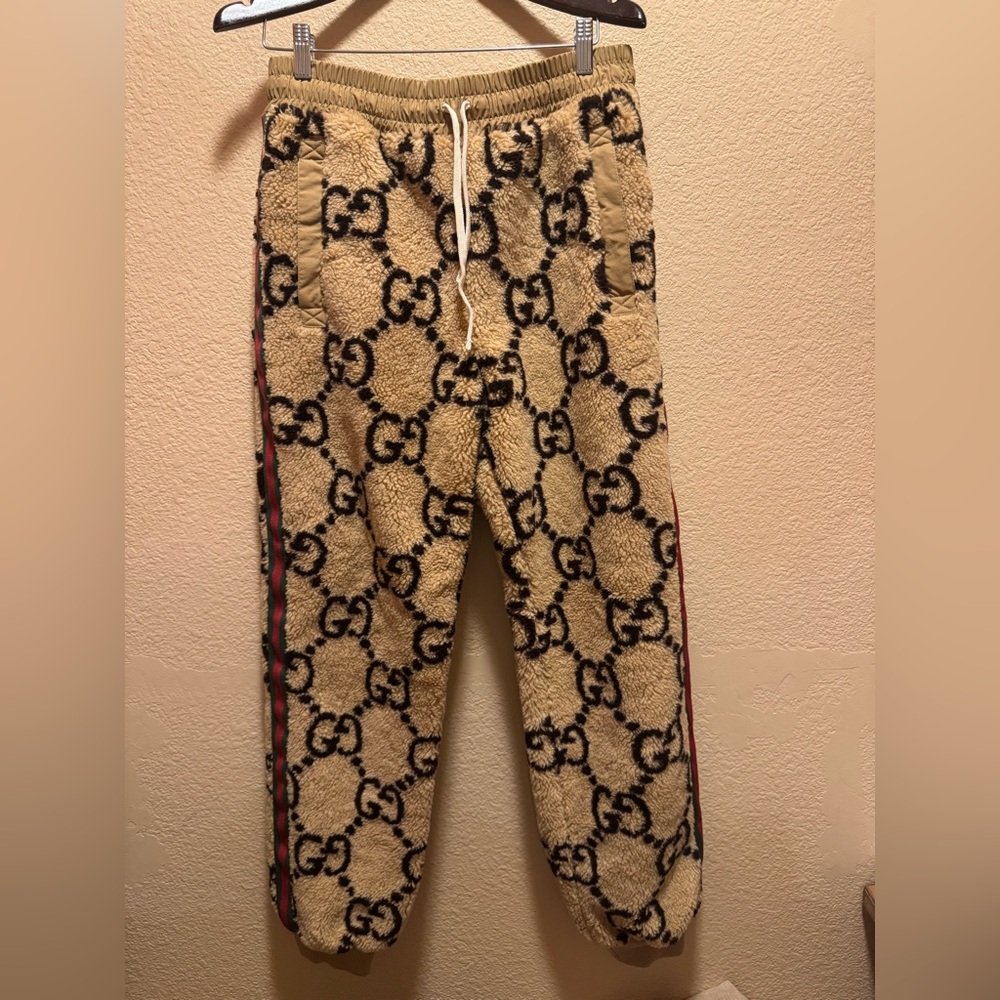 New Authentic Gucci GG Supreme Jumbo Logo Wool Sweatpants Size XXL - Picture 2 of 15